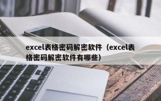 excel表格密碼解密軟件（excel表格密碼解密軟件有哪些）
