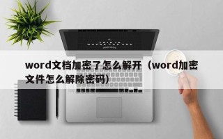 word文檔加密了怎么解開（word加密文件怎么解除密碼）