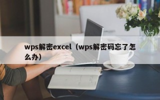 wps解密excel（wps解密碼忘了怎么辦）