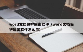 word文檔保護解密軟件（word文檔保護解密軟件怎么用）