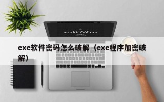 exe軟件密碼怎么破解（exe程序加密破解）